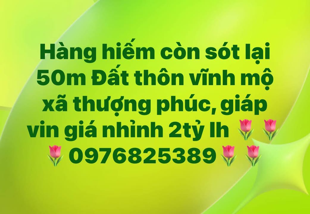 Đất thổ cư Thượng Phúc 50m² giá 2 tỷ - Cơ hội đầu tư hiếm có!