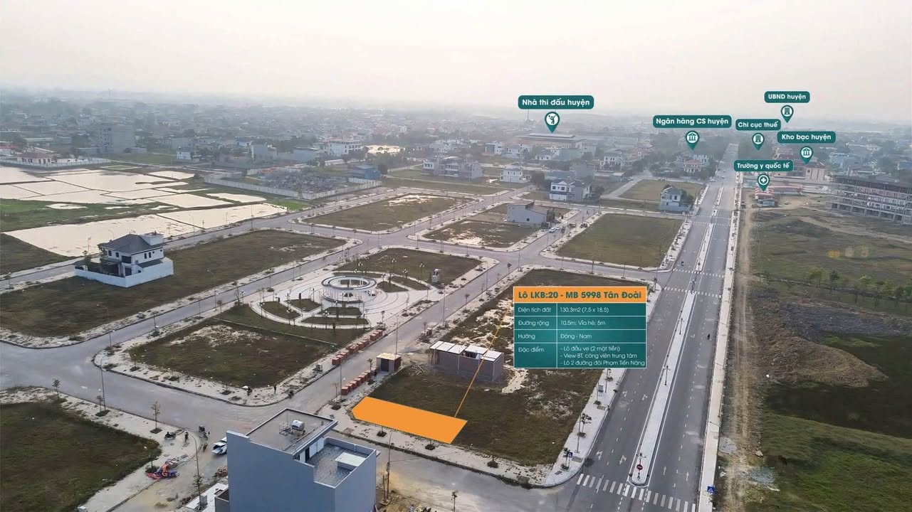 Đất nền Tân Đoài 130,3m² giá 3,2 tỷ - Lô góc 2 mặt tiền lý tưởng!