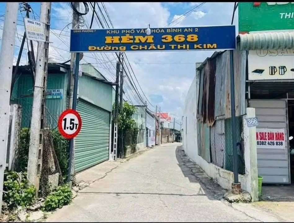 Đất thổ cư mặt tiền hẻm 368 Châu Thị Kim, Tân An 200m² giá 1.65 tỷ - Sổ hồng chính chủ!