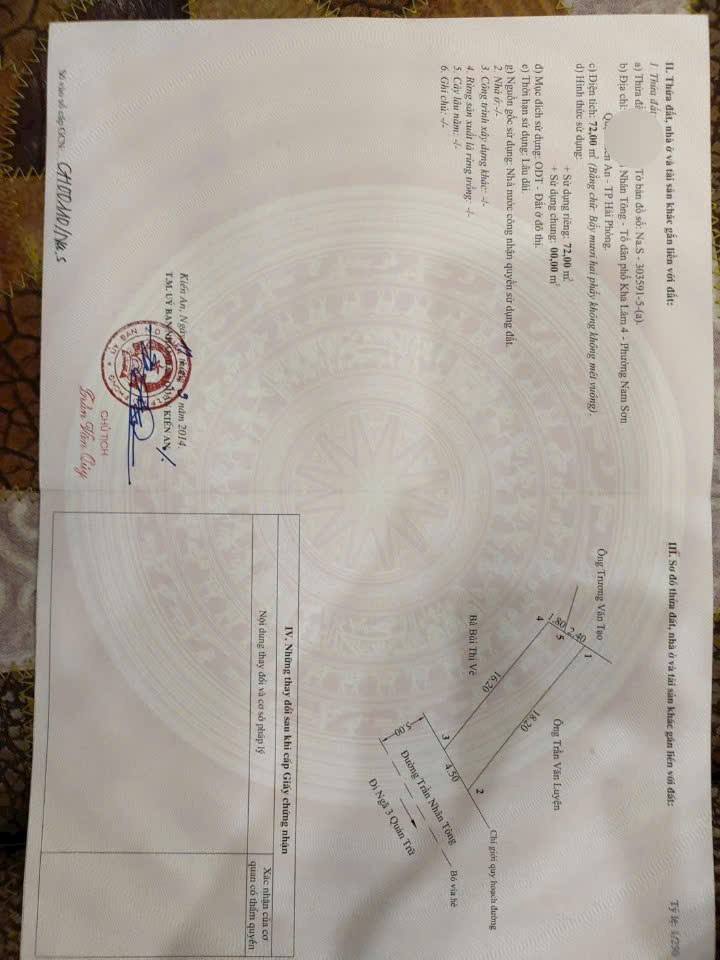 Đất nền mặt đường Trần Nhân Tông - Kiến An - Hải Phòng, 72m² chỉ 5 tỷ - Kinh doanh thuận lợi!