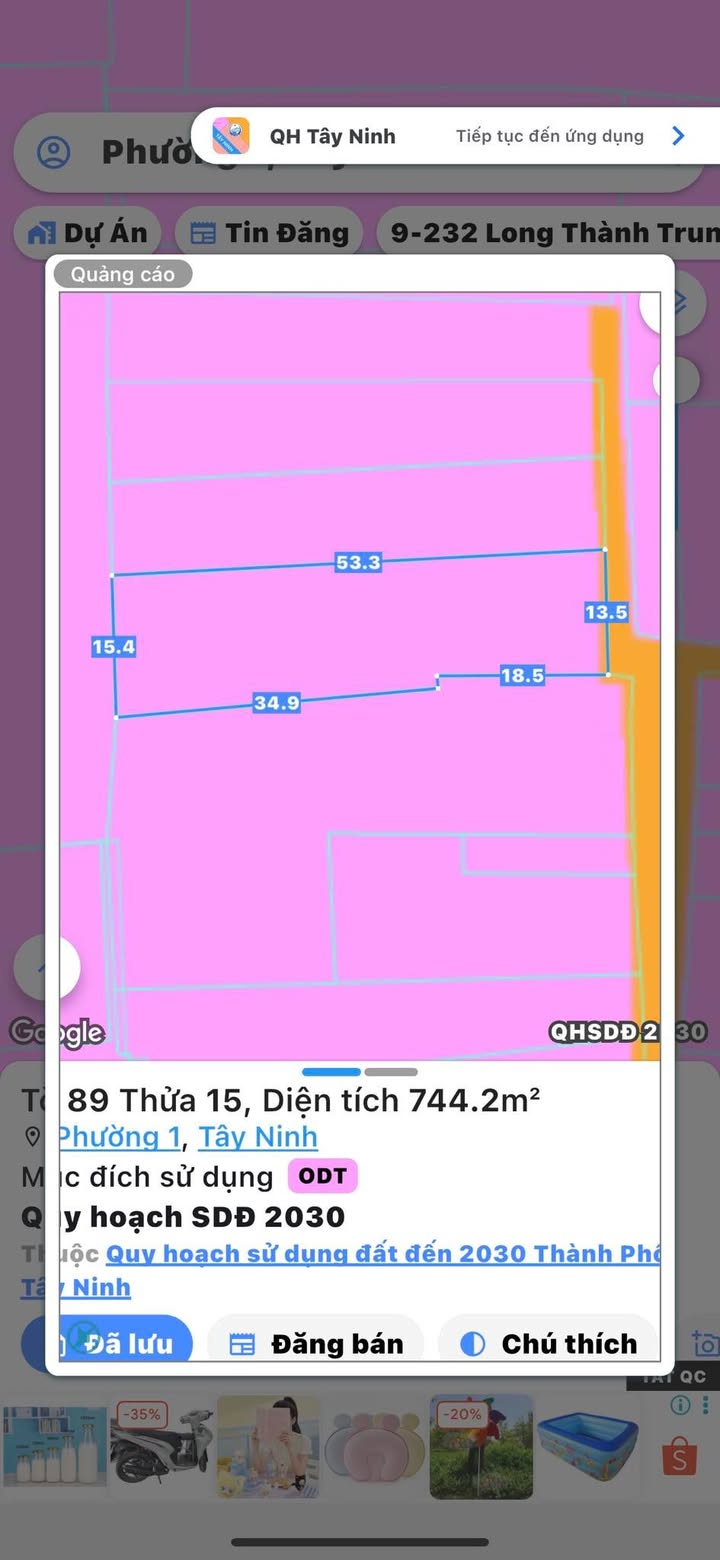 Đất đẹp bán gấp tại Hẻm 8 Trưng Nữ Vương, TP. Tây Ninh 744,6m² - Tiềm năng đầu tư cao!