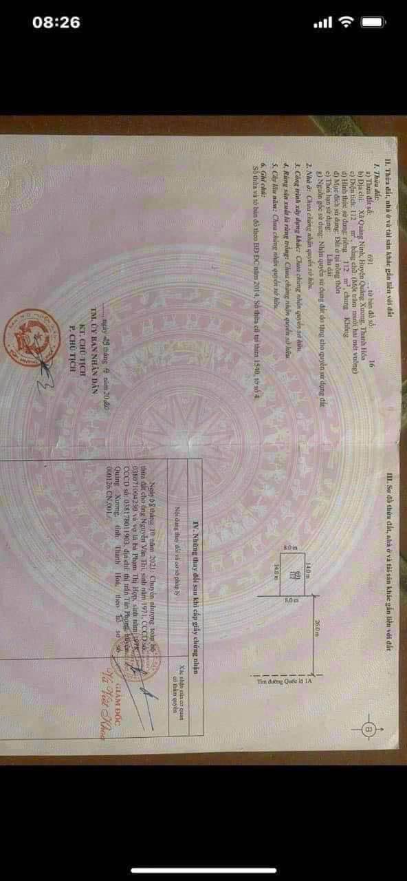 Đất nền Quảng Xương 112m² giá 2.1 tỷ - Vị trí đắc địa cho kinh doanh!