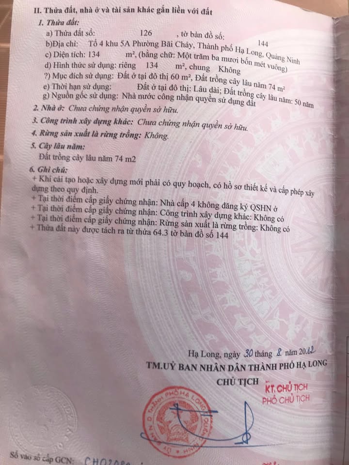 Đất Bãi Cháy 134m² giá 3.XX tỷ - Chính chủ cần bán gấp!