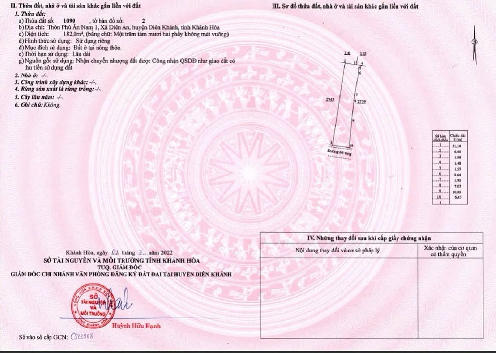 Đất thổ cư 198m² thôn Phú Ân Nam 2, Diên An - Giá chỉ 2,156 tỷ!