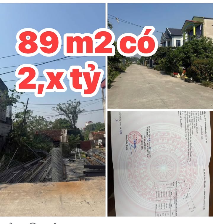 Đất mặt đường Tân Tựu Kim Bảng 89m² giá 2.x tỷ - Cơ hội vàng đầu tư!