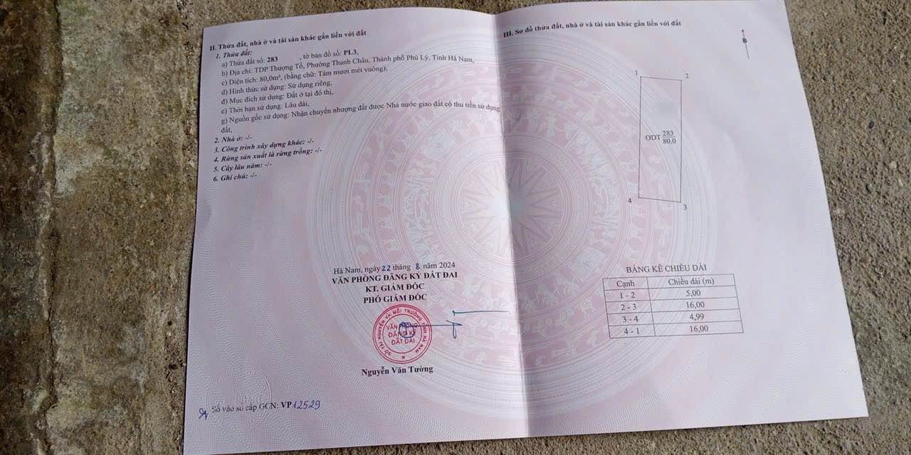 Đất nền Phủ Lý Hà Nam 80m² giá 2.6 tỷ - Hướng Nam, gần chợ và trường học!