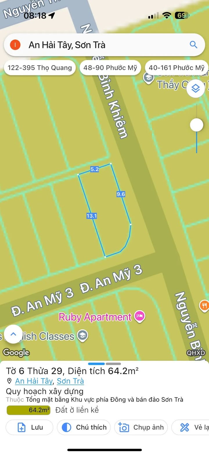 Đất nền góc Nguyễn Bỉnh Khiêm 64m² - Vị trí đắc địa trung tâm Đà Nẵng, giá thỏa thuận!