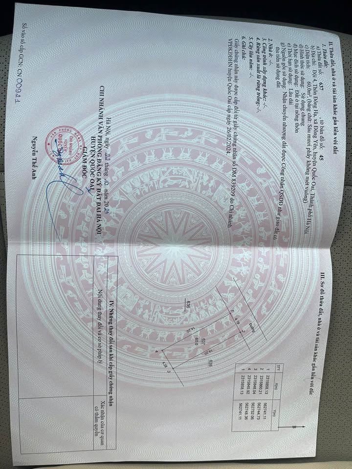 Đất thổ cư Phú Cát, Quốc Oai 60m² giá 2 tỷ - Đường thông, dễ thanh khoản!