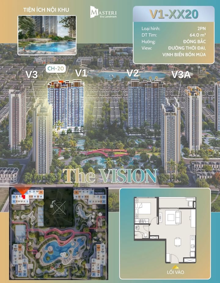 Căn hộ Masteri Era Landmark Hưng Yên 48m² giá 3.5 tỷ - Tầng cao, view pháo hoa tuyệt đẹp!