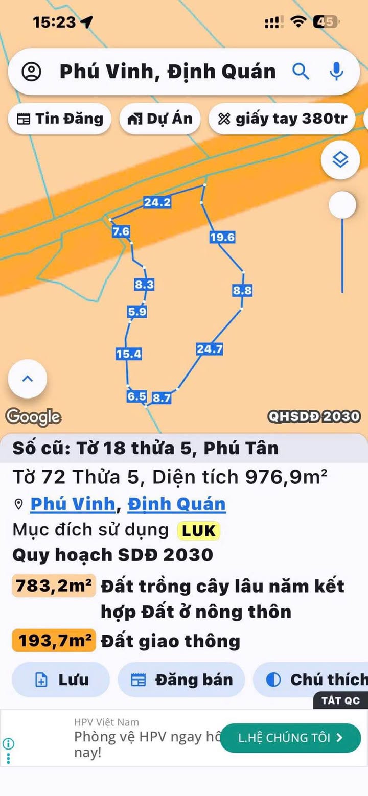 Đất nền 20m² ấp 5 Phú Tân, Định Quán chỉ 420 triệu - Cơ hội đầu tư hấp dẫn!