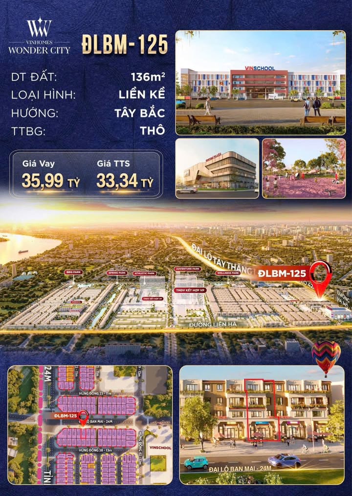 Townhouse Đại Lộ Ban Mai, Đan Phượng 136m² giá 33.34 tỷ - Cơ hội vàng đầu tư!