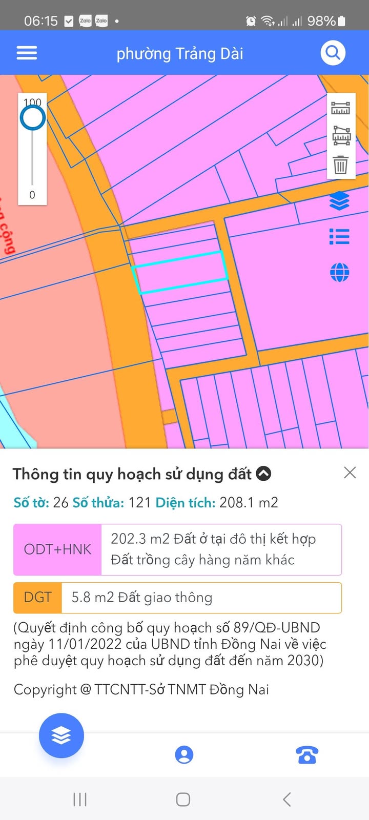 Bán đất thổ cư KP5, Biên Hòa 208m² giá 5.6 tỷ - Pháp lý rõ ràng, gần đường chính!