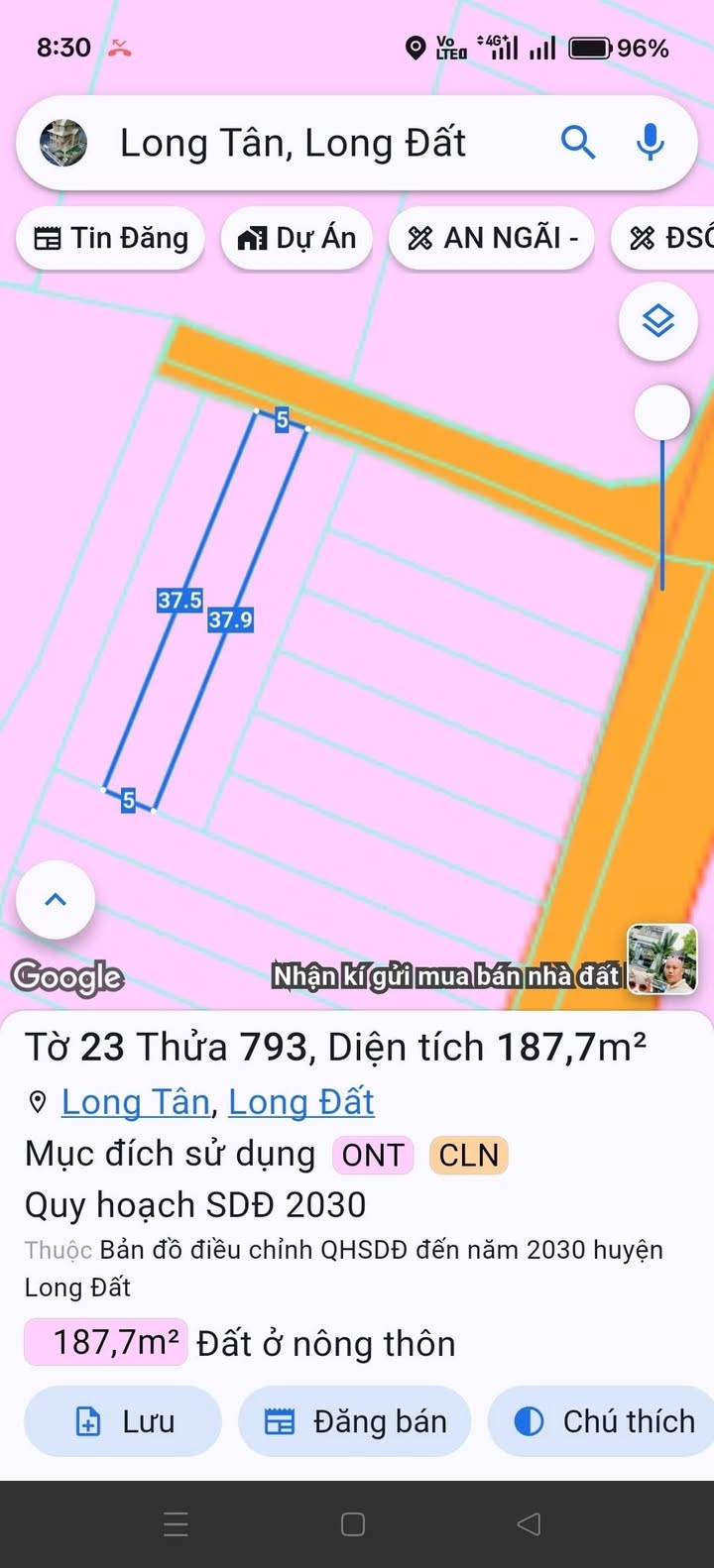 Đất nền Long Tân 200m² giá 690 triệu - Cơ hội đầu tư tuyệt vời!