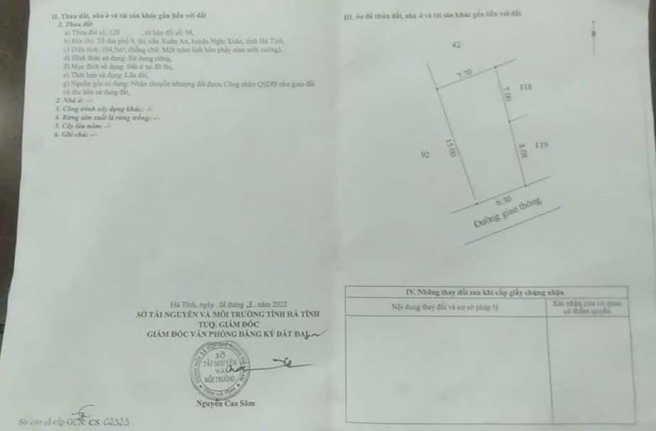 Đất nền Khối 9 TT Xuân An, Nghi Xuân, Hà Tĩnh 99m² giá 811 triệu - Nở hậu đẹp, đường rộng
