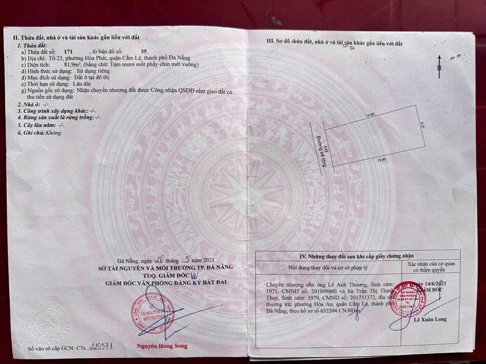 Đất nền Hòa Phát, quận Cẩm Lệ, Đà Nẵng 81m² giá 2.88 tỷ - Kiệt xe tải ra vào thoải mái!