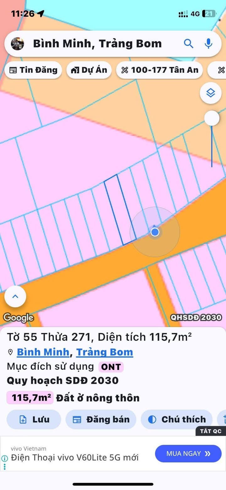 Đất nền Trảng Bom, Đồng Nai 110m² giá 820 triệu - Sổ đỏ chính chủ!