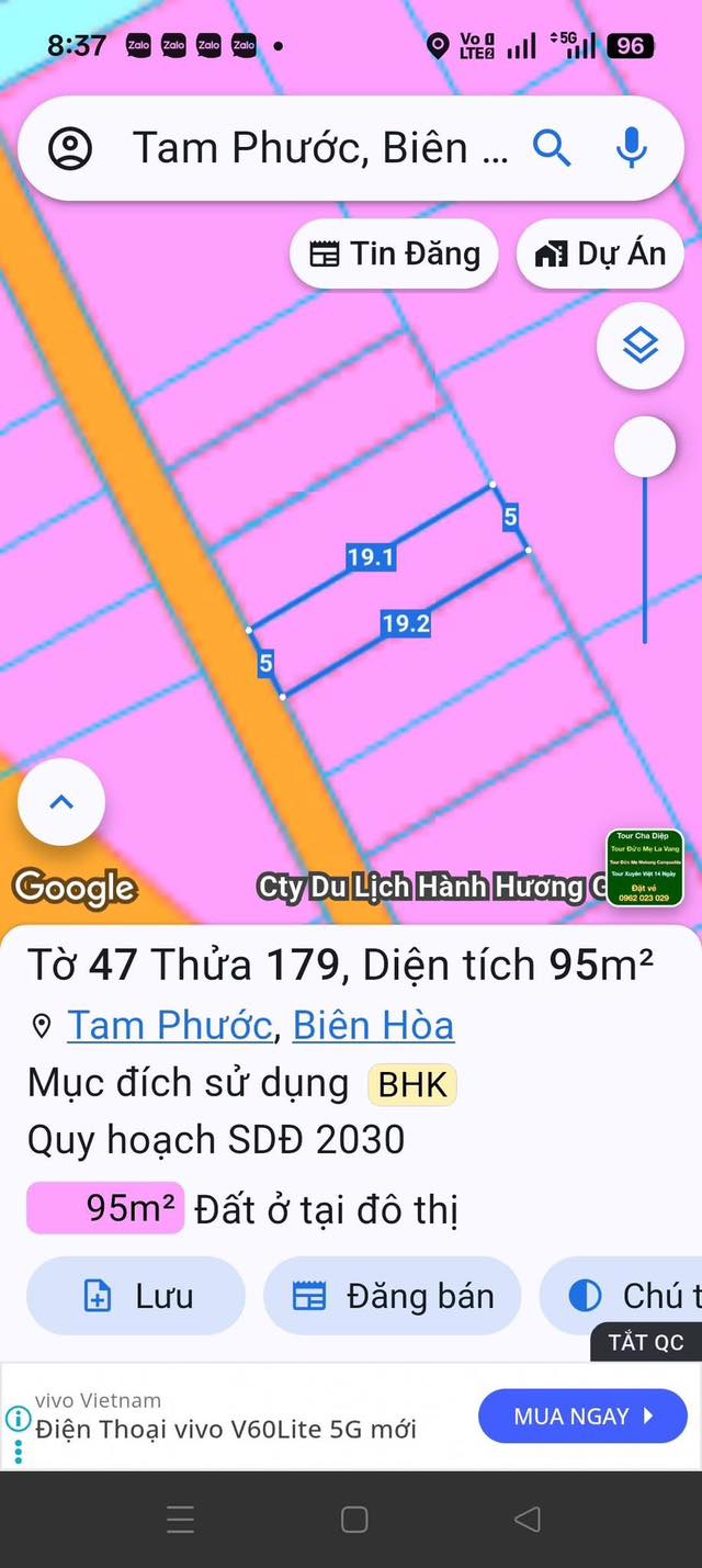 Lô đất Tam Phước, Biên Hòa 95m² giá 799 triệu - Cơ hội đầu tư hấp dẫn!