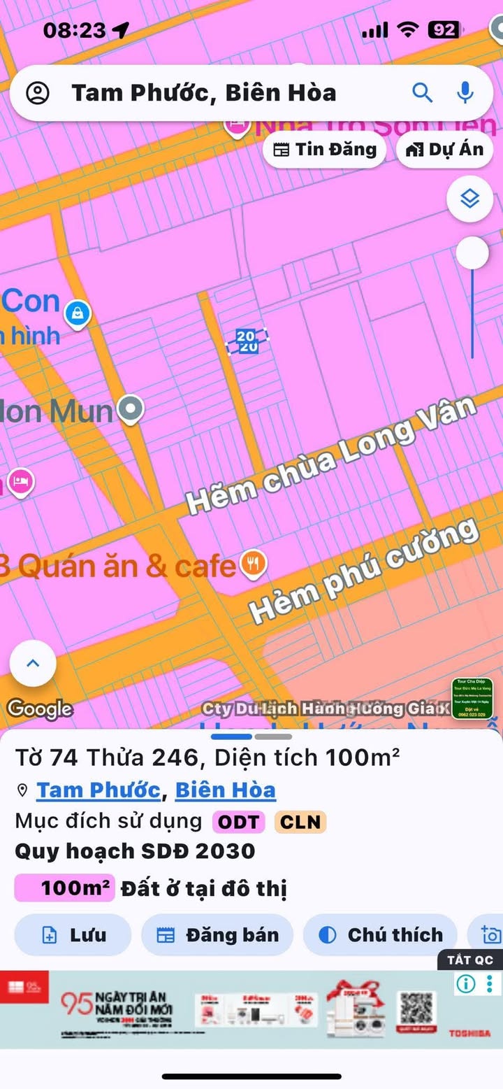 Đất nền Tam Phước Biên Hòa 100m² giá 1.3 tỷ - Gần KCN và chợ