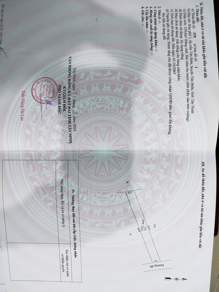 Đất thổ cư 240m² giá chỉ 240 triệu - Sổ hồng chính chủ ngay Tân Biên!