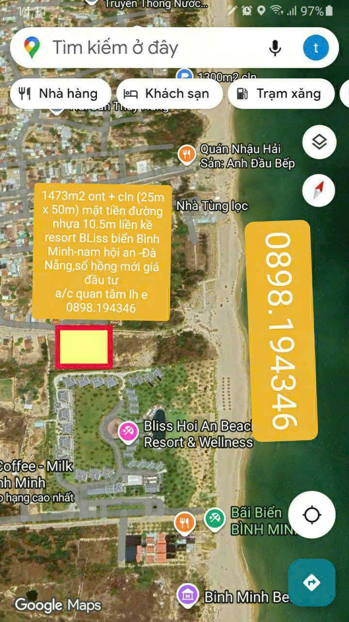 Đất ở + Vườn 1473m² tại Bình Minh, Thăng Bình - Giá F1 chỉ 12 triệu/m²!