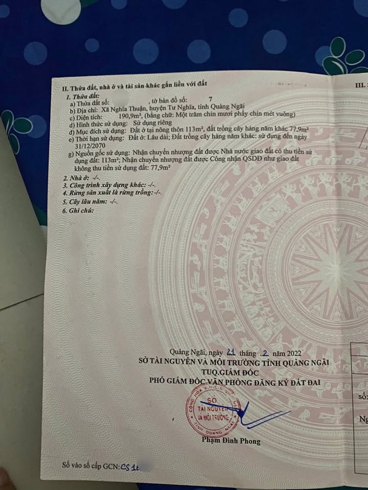 Đất nền Nghĩa Thắng Tư Nghĩa 190m² giá 550 triệu - Cơ hội đầu tư tuyệt vời!