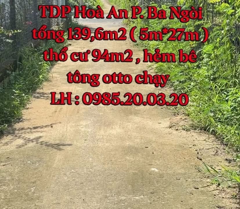 Đất thổ cư tại Cam Phước Đông 135m² giá 400 triệu - Đầu tư sinh lời hấp dẫn!