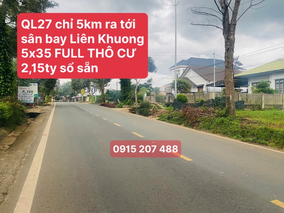 Đất mặt tiền QL27 Hiệp Thạnh 175m² giá 2.15 tỷ - Phù hợp kinh doanh đầu tư!