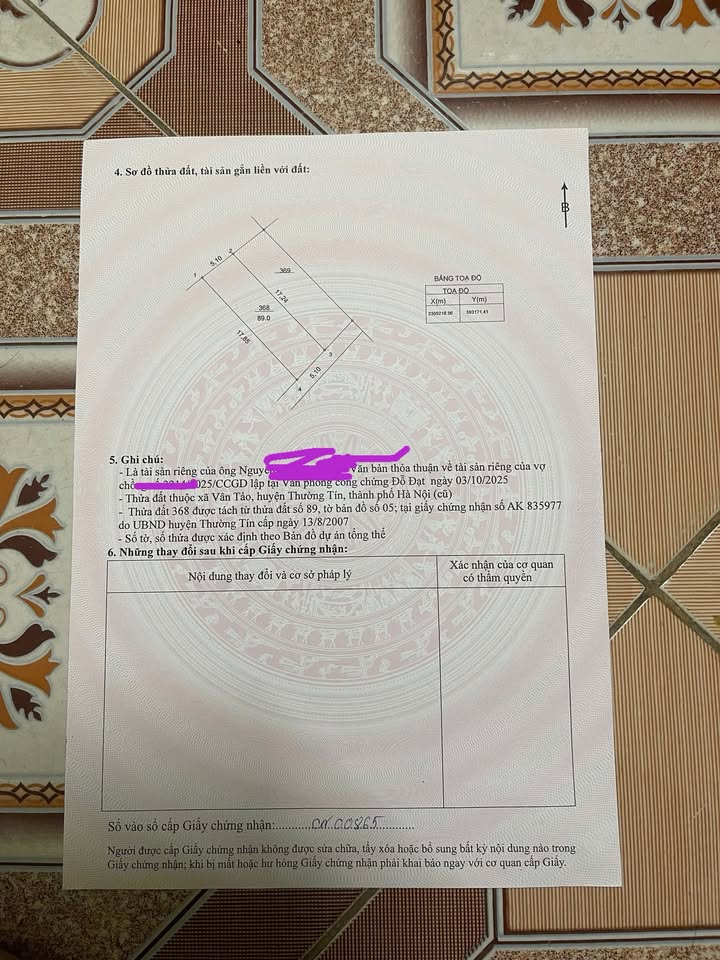 Đất Vân Tảo Thường Tín 89m² giá 4.183 tỷ - Mặt tiền rộng, vị trí đắc địa!