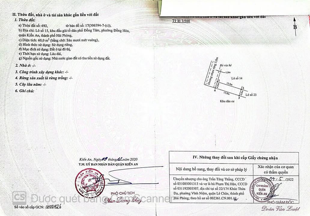 Đất nền Đồng Hòa Kiến An 60m² giá 2.56 tỷ - Chính chủ sổ đỏ