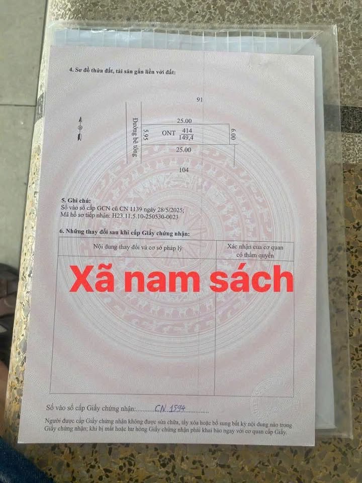 Lô đất Nam Sách Hải Dương 149m² giá 1.99 tỷ - Vị trí trung tâm thuận lợi!