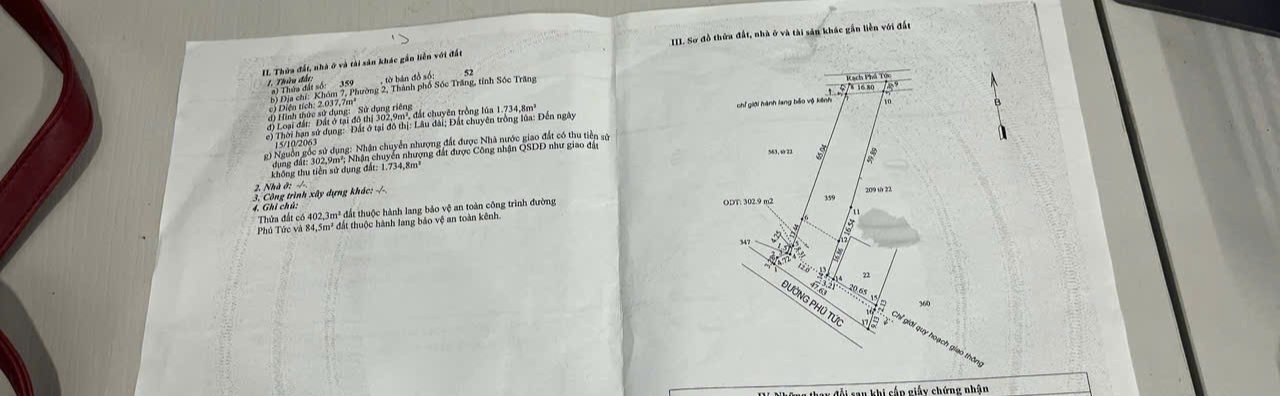 Đất mặt tiền đường Phú Tức, Phú Lợi, 2037m² giá 4 tỷ - Đầu tư sinh lời ngay!