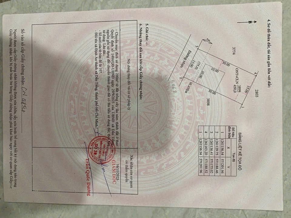 Đất nền 450m² xã Định An, Dầu Tiếng - Sổ đỏ chính chủ, giá chỉ 1.4 tỷ!