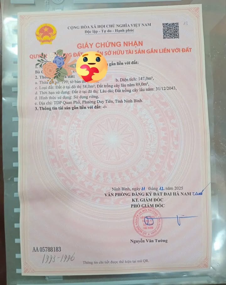 Đất nền chính chủ tại Quan Phố, Duy Tiên 72m² giá 800 triệu - Đầu tư sinh lời tốt!