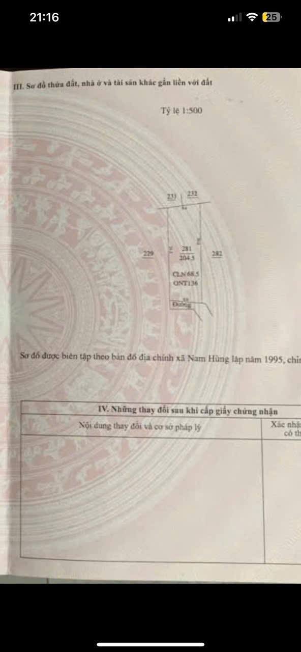 Đất thổ cư 204m² tại thôn Cổ Tung, huyện Nam Trực - Giá rẻ, đầu tư sinh lời!