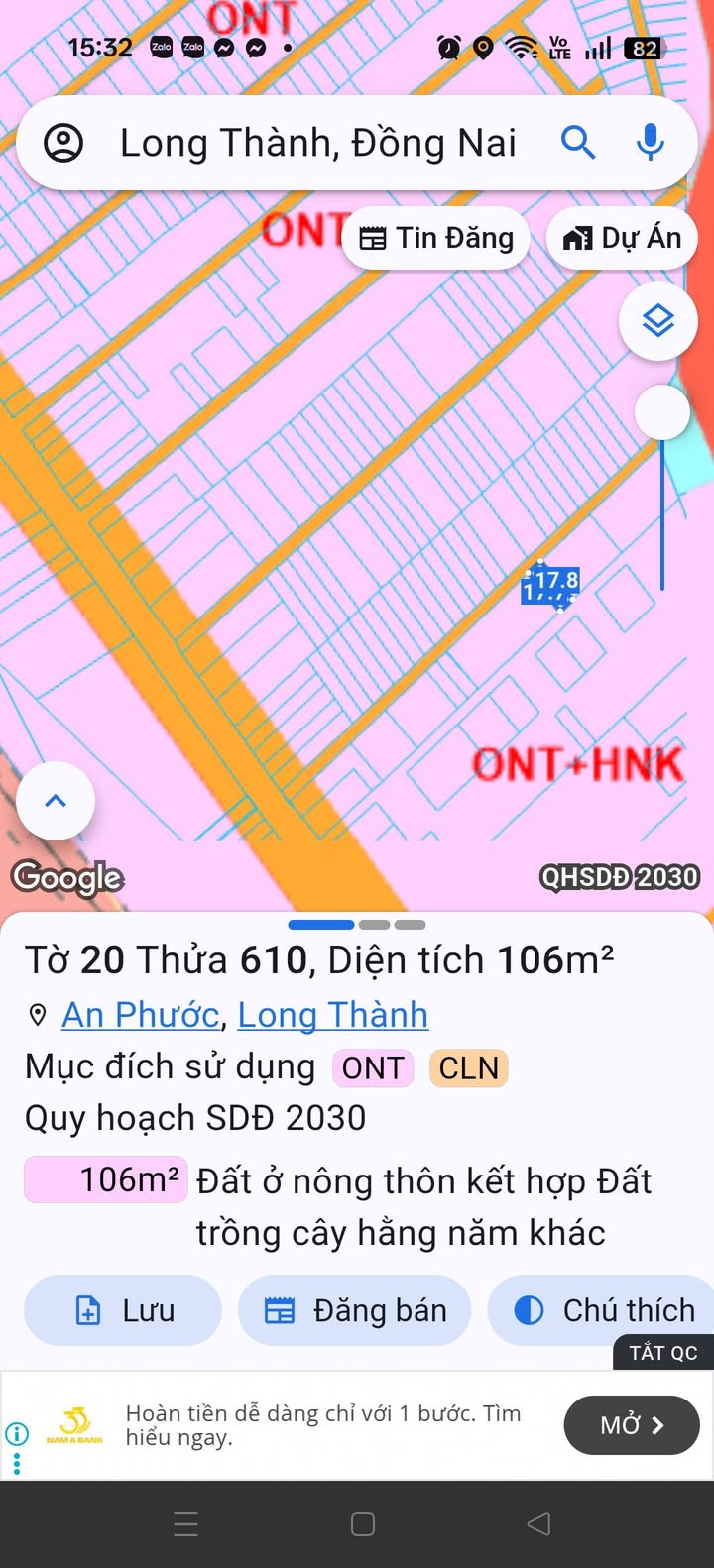 Đất thổ cư An Phước Long Thành 108m² giá 1.2 tỷ - Sổ đỏ chính chủ!