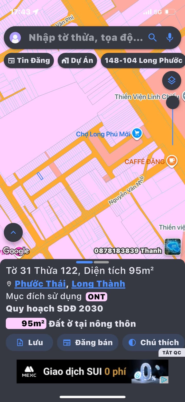 Đất kinh doanh Chợ Long Phú, Long Thành, Đồng Nai 95m² - Đầu tư sinh lời ngay!