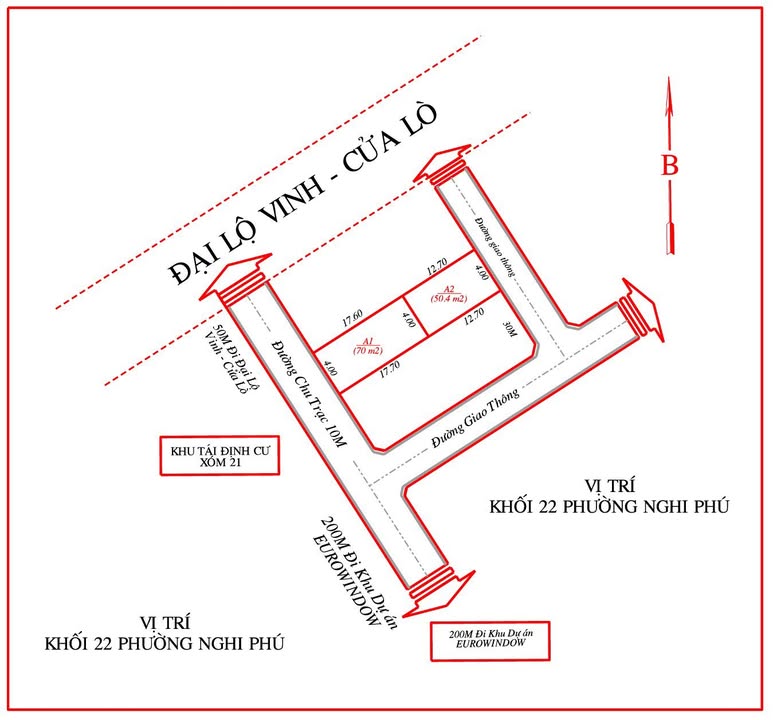 Đất kinh doanh mặt tiền đường Chu Trạc, Nghi Phú 70m² giá 3 tỷ - Cơ hội đầu tư hiếm có!
