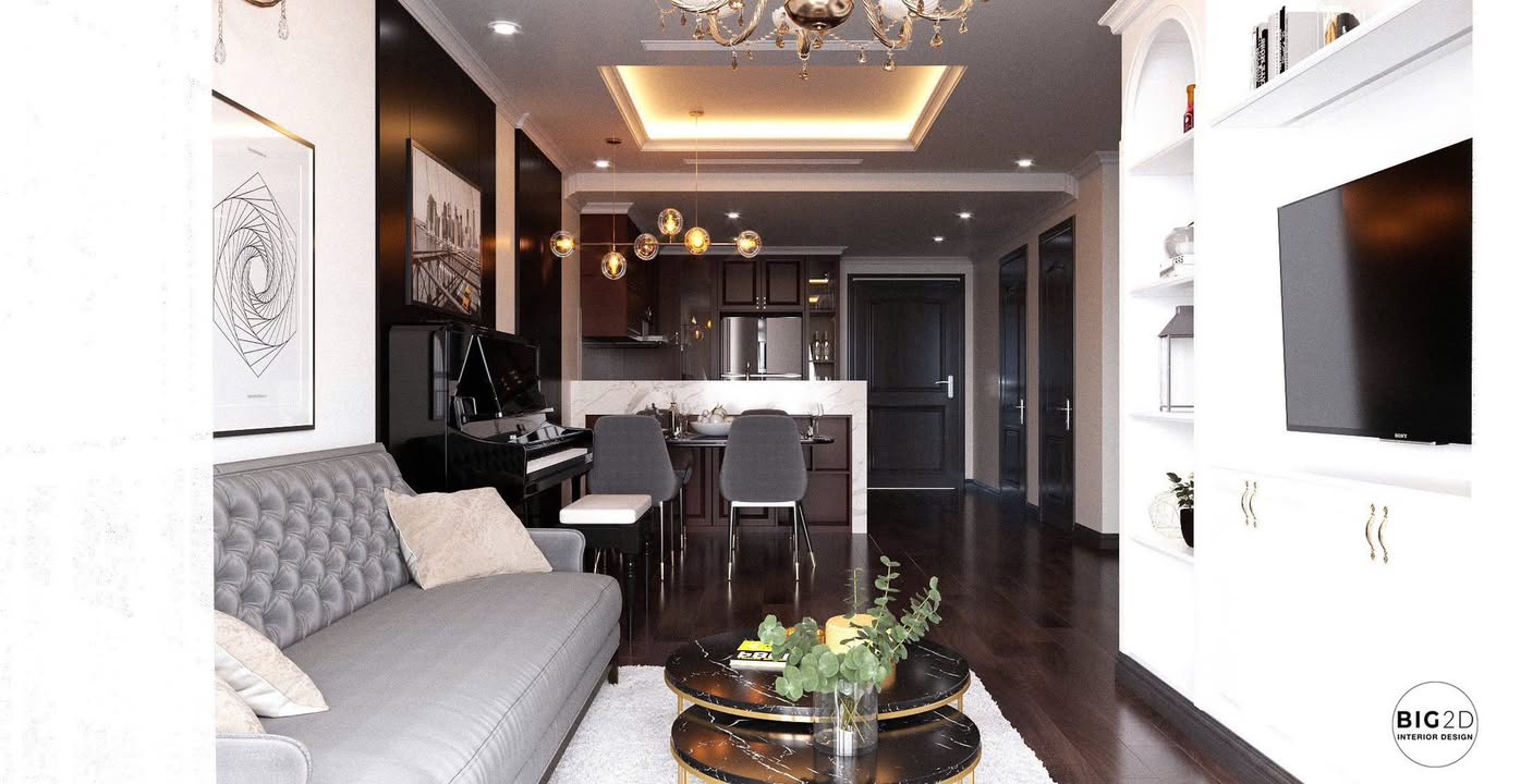 Căn hộ Hc Golden City Long Biên 82m² giá 15 triệu - Đầy đủ nội thất, chỉ việc dọn vào ở!