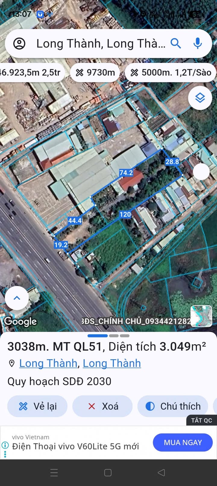 Bán gấp lô đất mặt tiền Quốc lộ 51 Long Thành 3038m² - Đầu tư sinh lời vượt trội!