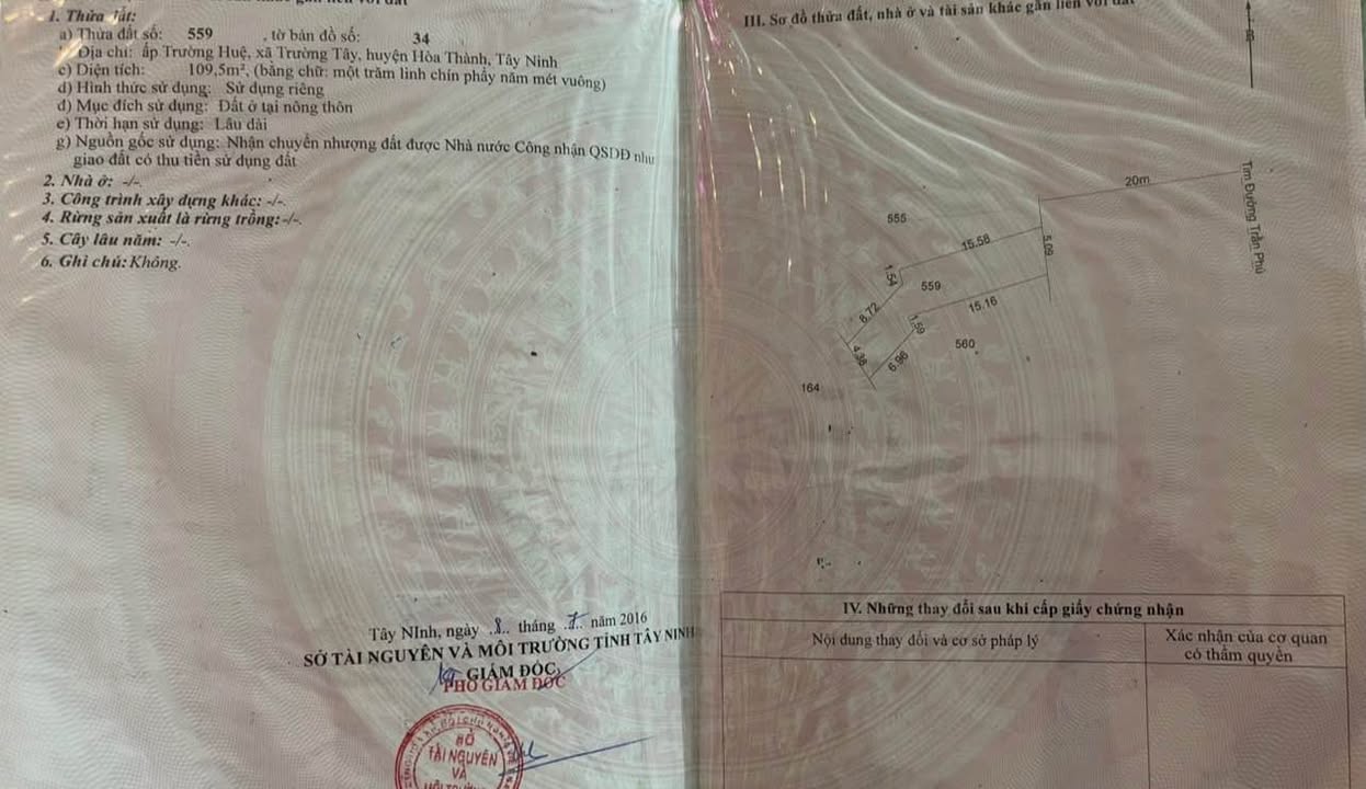 Bán đất mặt tiền đường Trần Phú, phường Long Hoa, 110m² - Giá chỉ 3.52 tỷ!