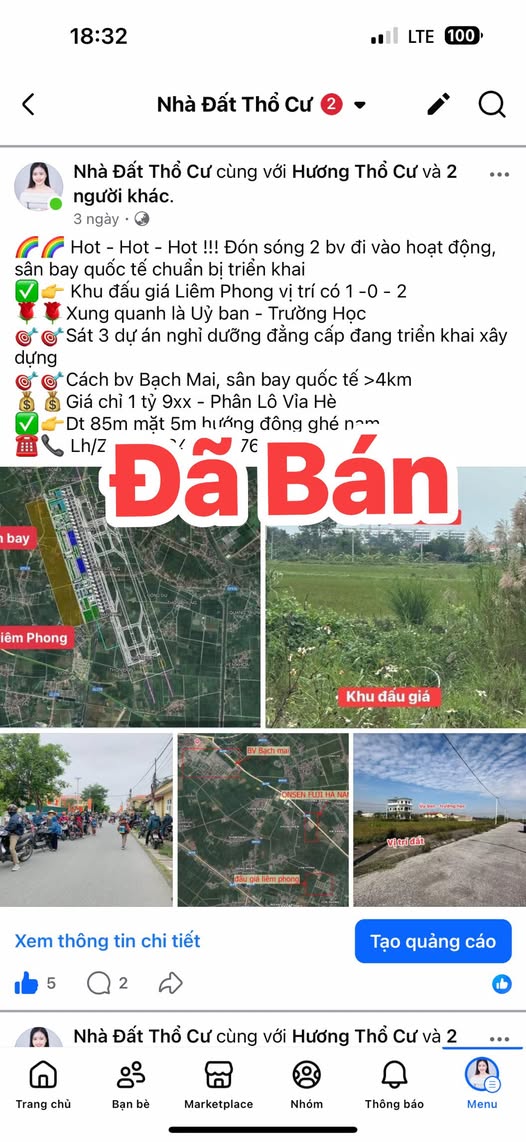 Đất nền Liêm Phong 95m² giá 1.8 tỷ - Sổ đỏ chính chủ, giao dịch ngay!