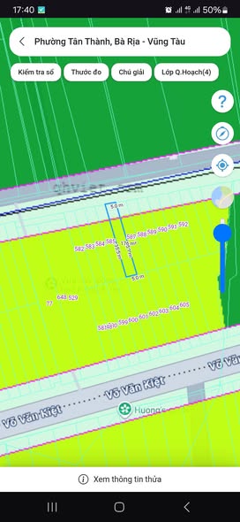 Đất thổ cư tại đường Võ Văn Kiệt, Tân Thành, Phú Mỹ 210m² giá 1.2 tỷ - Mặt tiền đường nhựa đông đúc!