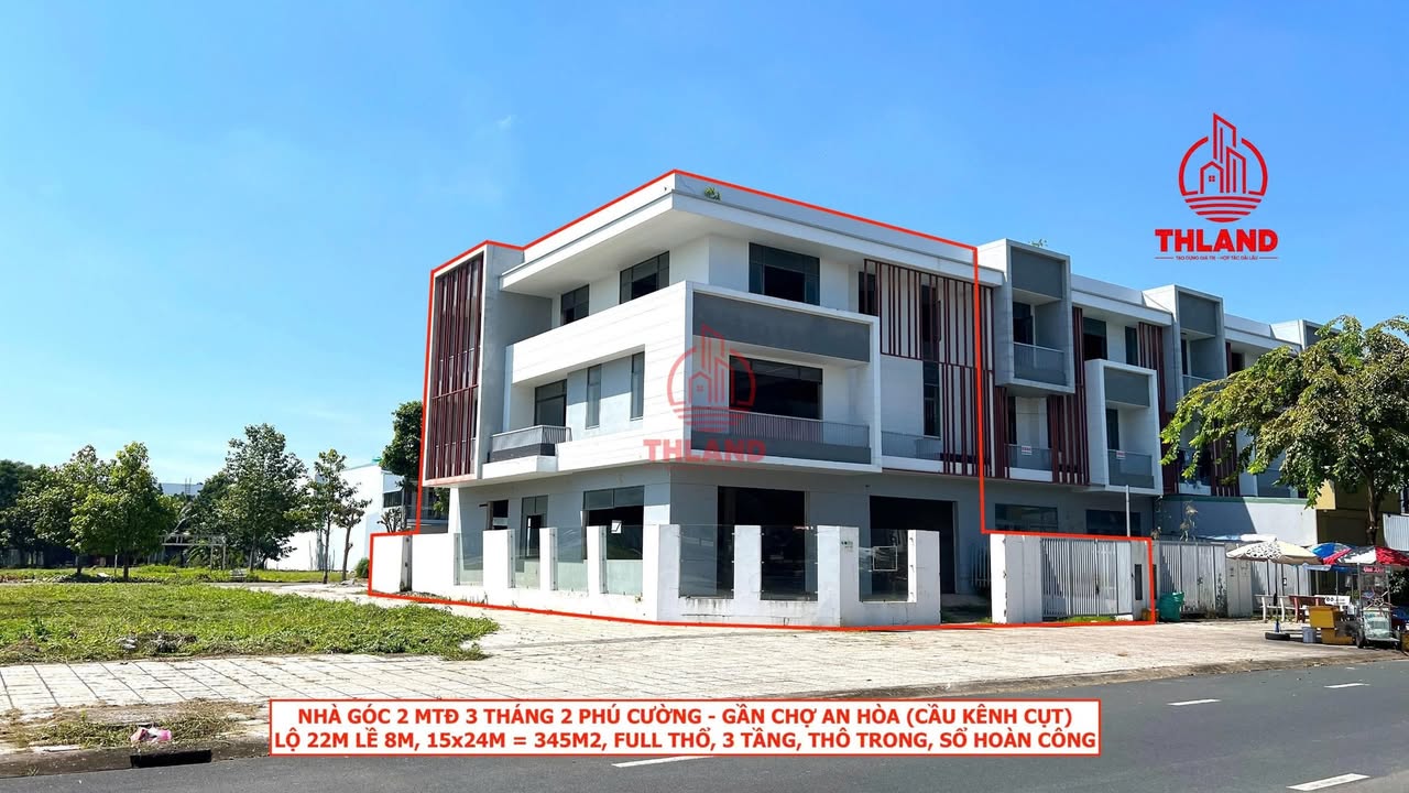 Nhà góc 2MT đường 3/2, Phú Cường 345m² giá 16 tỷ - Gần siêu thị, chợ An Hòa!