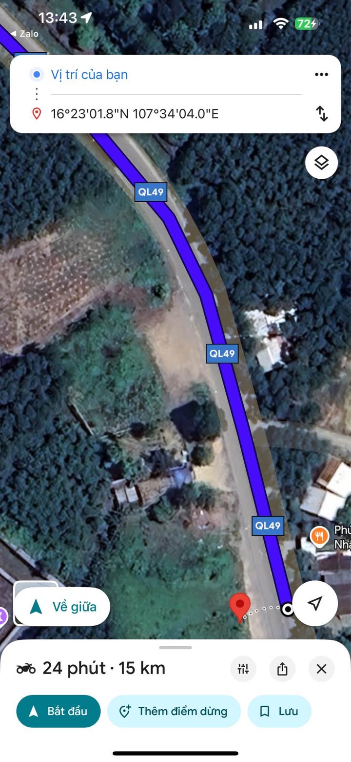 Đất mặt tiền kinh doanh Quốc lộ 49B Hương Thọ, 350m² giá 1 tỷ - Cơ hội đầu tư hấp dẫn!