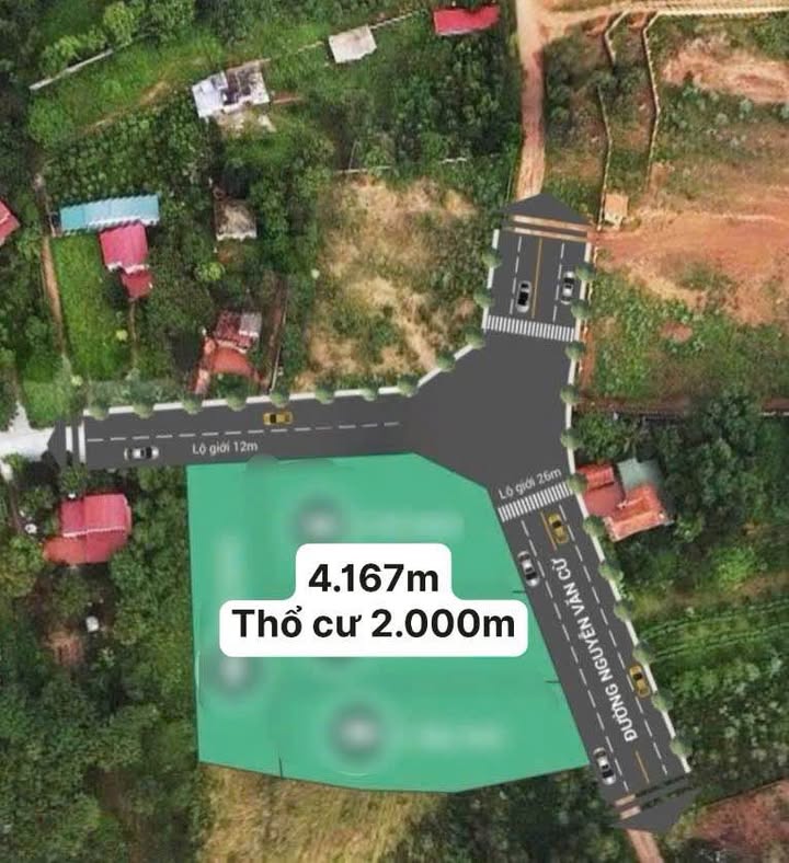 Lô đất Nguyễn Văn Cừ, Phúc Yên 4167m² - Đầu tư lý tưởng với góc 2 mặt tiền!