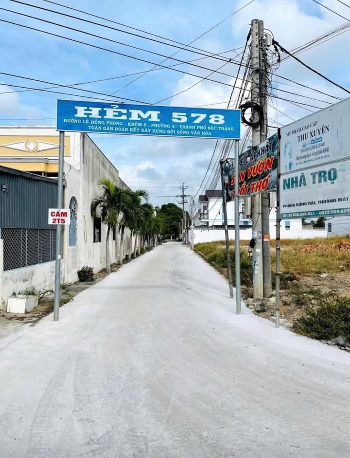 Đất nền hẻm ô tô Lê Hồng Phong Sóc Trăng 80m² giá 850 triệu - Giao dịch thuận lợi!
