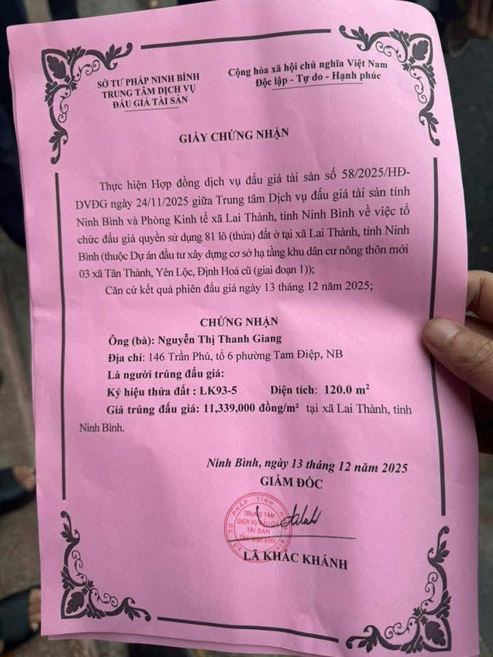 Đất nền Lai Thành Kim Sơn 120m² giá thỏa thuận - Cơ hội đầu tư tuyệt vời!