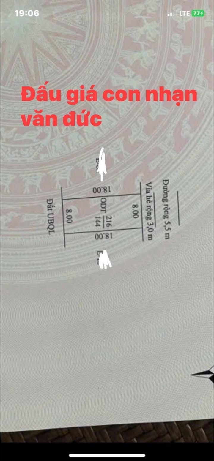 Lô đất Văn Đức Chí Linh 144m² giá 1.6 tỷ - Tiềm năng tăng giá cao!