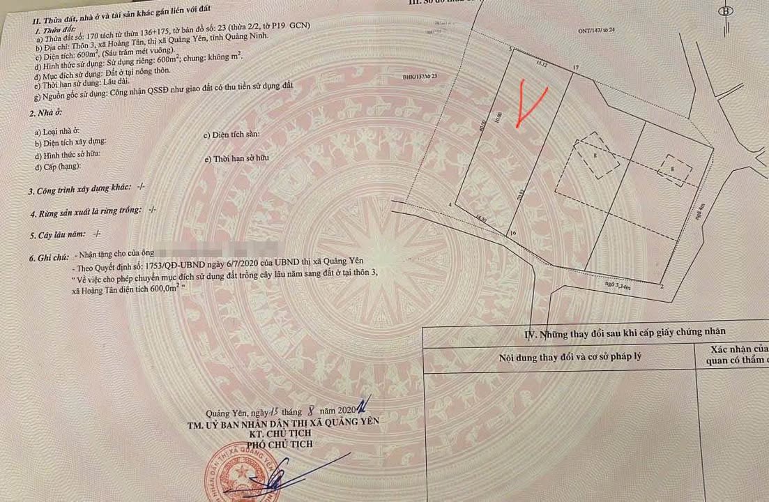 Đất nền thổ cư xã Hoàng Tân 600m² giá 6 tỷ - Sổ hồng chính chủ, đầu tư sinh lời!