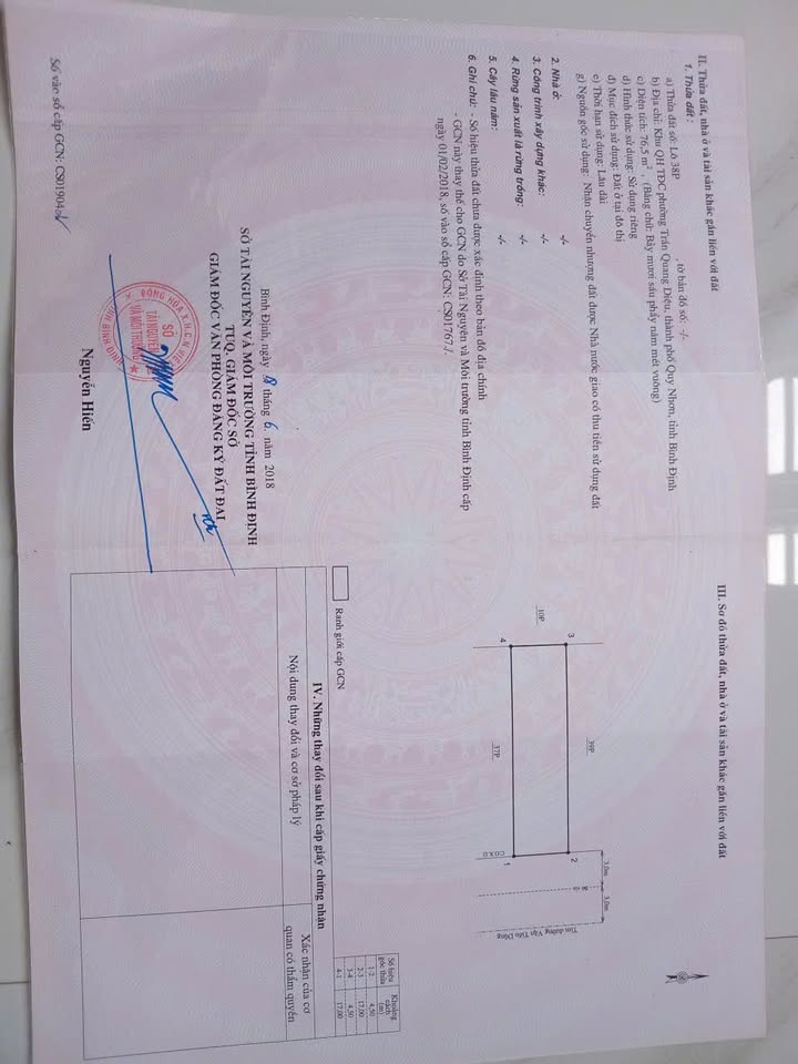 Đất mặt tiền đường Văn Tiến Dũng, Quy Nhơn 76m² giá 1.57 tỷ - Đầu tư sinh lời ngay!